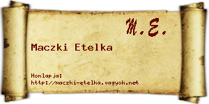 Maczki Etelka névjegykártya